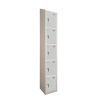 Premier Sloping Top Metal Storage Locker - 5 Door: Size W x D: 300 x 300mm, Colour: Light Grey