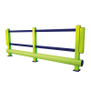 Pedestrian Bumper Barrier: Options: Single Bumper - 1900mm Width, Colour: Hi Vis Yellow and Blue