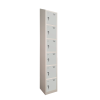 Premier Sloping Top Metal Storage Locker - 6 Door: Size H x W mm: 300mm x 300mm, Colour: Light Grey