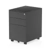Impulse Steel Mobile Pedestal - 3 Drawer Lockable Storage: Colour: Black