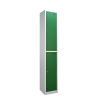 Premier Flat Top Metal Storage Locker - 2 Door: Size H x W mm: 300mm x 300mm, Colour: Green