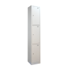 Premier Flat Top Metal Storage Locker - 3 Door: Size H x W mm: 300mm x 300mm, Colour: Light Grey