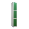 Premier Flat Top Metal Storage Locker - 3 Door: Size H x W mm: 300mm x 300mm, Colour: Green