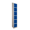 Premier Sloping Top Metal Storage Locker - 6 Door: Size H x W mm: 300mm x 300mm, Colour: Blue