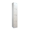 Premier Flat Top Metal Storage Locker - 4 Door: Size H x W mm: 300mm x 300mm, Colour: Light Grey