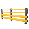 Pedestrian Bumper Barrier: Options: Double Bumper - 4900mm Width, Colour: Yellow