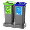 GPC Coloured Recycling Bins: Model: 2 X 70L Bins with Recycling Station