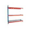 TS Longspan Shelving – 3 Levels with Solid Steel Decking: Sizes - H x W x Dmm: 1984 x 1229 x 928mm, Bay Type: Extension Bay