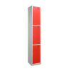 Premier Flat Top Metal Storage Locker - 3 Door: Size H x W mm: 300mm x 300mm, Colour: Red