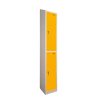 Premier Sloping Top Metal Storage Locker - 2 Door: Size H x W mm: 300mm x 300mm, Colour: Yellow