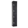 Office Lockers – Secure Storage with Cam or Digital Locks: Number of Doors: 4 Doors, Sizes - H x W x Dmm: 1800 x 300 x 300mm, Colour: Jet Black, Choice of Locks: Cam Lock
