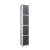 Premier Flat Top Metal Storage Locker - 4 Door: Size H x W mm: 300mm x 300mm, Colour: Dark Grey