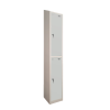 Premier Sloping Top Metal Storage Locker - 2 Door: Size H x W mm: 300mm x 300mm, Colour: Light Grey