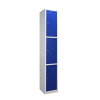 Premier Flat Top Metal Storage Locker - 3 Door: Size H x W mm: 300mm x 300mm, Colour: Blue