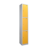 Premier Flat Top Metal Storage Locker - 3 Door: Size H x W mm: 300mm x 300mm, Colour: Yellow