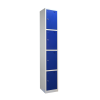 Premier Flat Top Metal Storage Locker - 4 Door: Size H x W mm: 300mm x 300mm, Colour: Blue