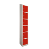 Premier Sloping Top Metal Storage Locker - 6 Door: Size H x W mm: 300mm x 300mm, Colour: Red