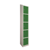 Premier Sloping Top Metal Storage Locker - 5 Door: Size W x D: 300 x 300mm, Colour: Green