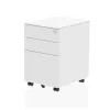 Impulse Steel Mobile Pedestal - 3 Drawer Lockable Storage: Colour: White