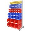 Anco Louvre Racks and Plastic Bins Kits: Options: Double Sided Starter Louvre Rack with Bins - Kit A