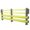 Pedestrian Bumper Barrier: Options: Double Bumper - 1900mm Width, Colour: Colourfast Yellow and Grey