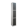 Premier Flat Top Metal Storage Locker - 3 Door: Size H x W mm: 300mm x 300mm, Colour: Dark Grey