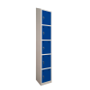 Premier Sloping Top Metal Storage Locker - 5 Door: Size W x D: 300 x 300mm, Colour: Blue