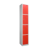 Premier Flat Top Metal Storage Locker - 4 Door: Size H x W mm: 300mm x 300mm, Colour: Red