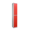 Premier Flat Top Metal Storage Locker - 2 Door: Size H x W mm: 300mm x 300mm, Colour: Red