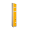 Premier Sloping Top Metal Storage Locker - 6 Door: Size H x W mm: 300mm x 300mm, Colour: Yellow