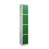 Premier Flat Top Metal Storage Locker - 4 Door: Size H x W mm: 300mm x 300mm, Colour: Green