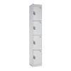 Office Lockers – Secure Storage with Cam or Digital Locks: Number of Doors: 4 Doors, Sizes - H x W x Dmm: 1800 x 300 x 300mm, Colour: Pure White, Choice of Locks: Cam Lock