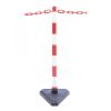 Guarda - Set of Six - Lightweight Chain Post: Options: Triangular Plastic Base - Red & White - Set of 6