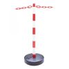 Guarda - Set of Six - Lightweight Chain Post: Options: Round Plastic Hollow Base - Red & White - Set of 6