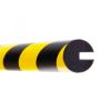 Traffic Line Push-fit Protection: Size/Colour: Semi-Circular - 40/40/8 - Yellow&Black - S/Adhesive