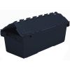 Stackable Containers with Attached Lid: Options: Black - 400 x 300 x 264mm