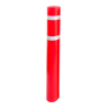 Bollard Sleeves to Protect Bollards: Options: 120mm Dia - Red with Reflective Strips