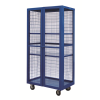 Mobile Distribution Cages: Options: 1355 x 900 x 600mm - Steel Shelves - Closed