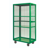 Mobile Distribution Cages: Options: 1355 x 900 x 600mm - Steel Shelves - Open