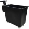 Mobile Tapered Container Truck with Handles: Options: 200 Litres - Recycled Black
