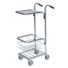 Retail Distribution Trolleys: Options: Trolley with 1 Shelf & 1 Basket - Electro Galvanised