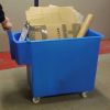 Mobile Tapered Container Truck with Handles: Options: 200 Litres - Blue