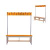 KubbyClass Single Sided Coat Benches: Number of Pegs: 14 Hooks - 1400mm