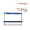 KubbyClass Single Sided Coat Benches: Number of Pegs: 16 Hooks - 1600mm