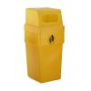 Outdoor Yellow Litter Bins: Option: Closed Top Square Bin