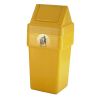 Outdoor Yellow Litter Bins: Option: Closed Top Sqaure Bin with Push Flap