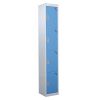 Standard Storage  Lockers - 4 Tier (4 Doors): Sizes - H x W x Dmm: 1800 x 300 x 300mm, Colour: Light Blue