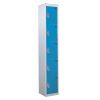 Standard Lockers - 5 Tier (5 Doors): Sizes - H x W x Dmm: 1800 x 300 x 300mm, Colour: Light Blue