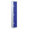 Standard Lockers - 3 Tier (3 Doors): Sizes - H x W x Dmm: 1800 x 300 x 300mm, Colour: Dark Blue