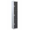 Standard Lockers - 3 Tier (3 Doors): Sizes - H x W x Dmm: 1800 x 300 x 300mm, Colour: Dark Grey
